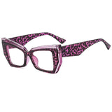 Purple Colorful Square Frame Cat Eye Reading Glasses