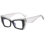 White Colorful Square Frame Cat Eye Reading Glasses