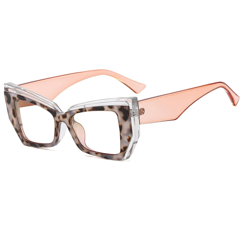 Pink Colorful Square Frame Cat Eye Reading Glasses