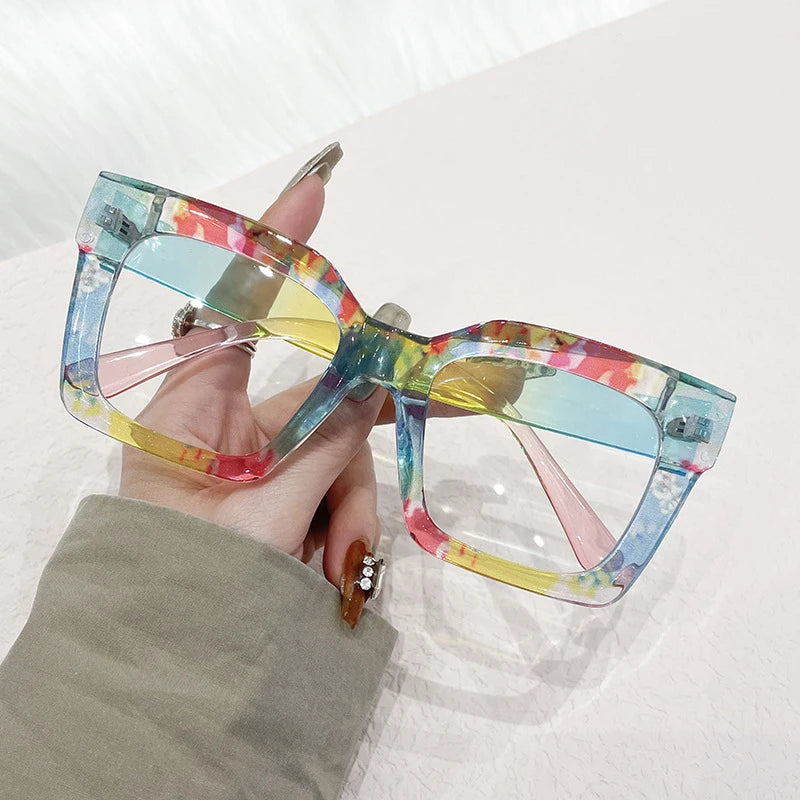 colorful stripe oversized reading glasses multi-color