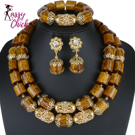 Coral Beads Jewelry Set Sassy Chick Logo