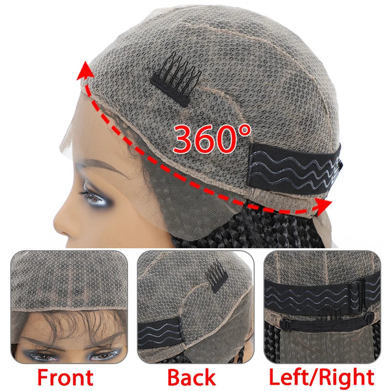 Cornrow Box Braided Wig 36" cap