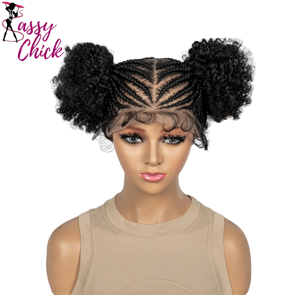 Cornrow  HD full Lace Braided Wig Sassy Chick Logo