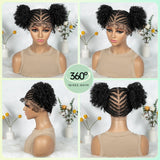 Cornrow  HD full Lace Braided Wig 360 view
