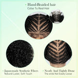 Cornrow  HD full Lace Braided Wig close up view