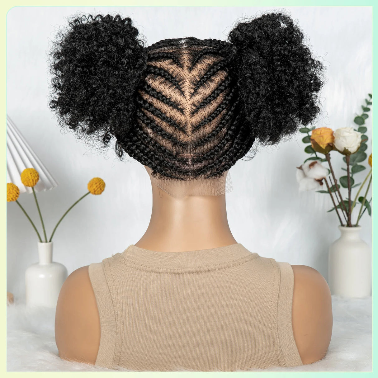 Cornrow  HD full Lace Braided Wig back black