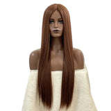 Brown Cosplay Lace 30 Inch Long Straight Synthetic Wigs