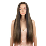 Brown Cosplay Lace 30 Inch Long Straight Synthetic Wigs