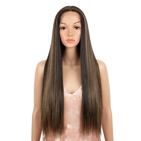 Brown Cosplay Lace 30 Inch Long Straight Synthetic Wigs