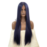 Blue Cosplay Lace 30 Inch Long Straight Synthetic Wigs 