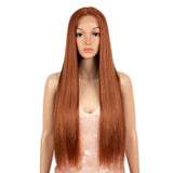 Orange Cosplay Lace 30 Inch Long Straight Synthetic Wigs