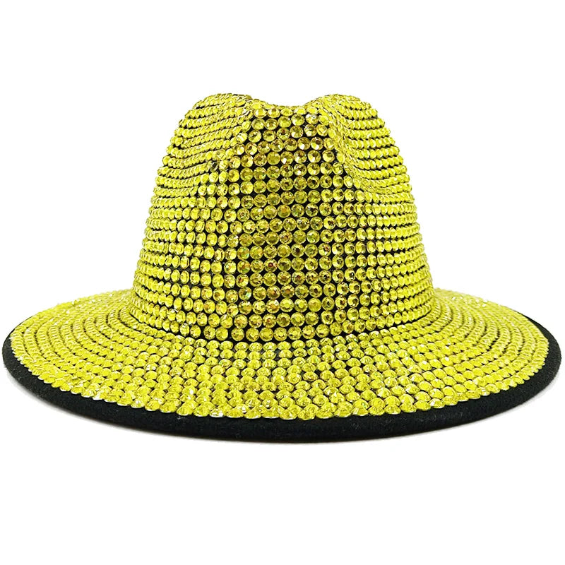 yellow Cowboy Rhinestone Party Hat
