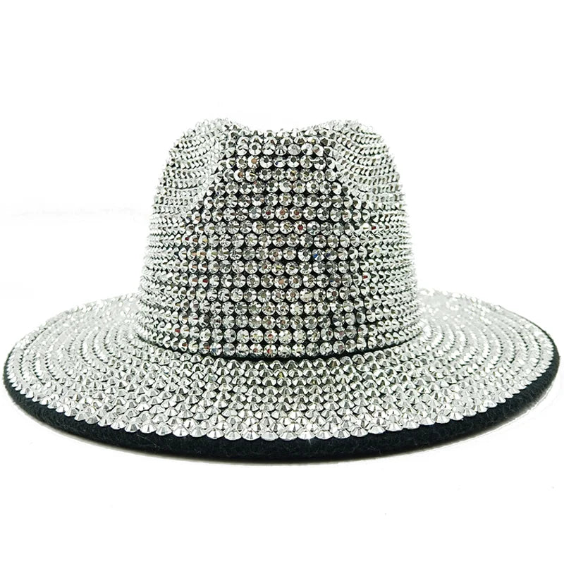 silver Cowboy Rhinestone Party Hat
