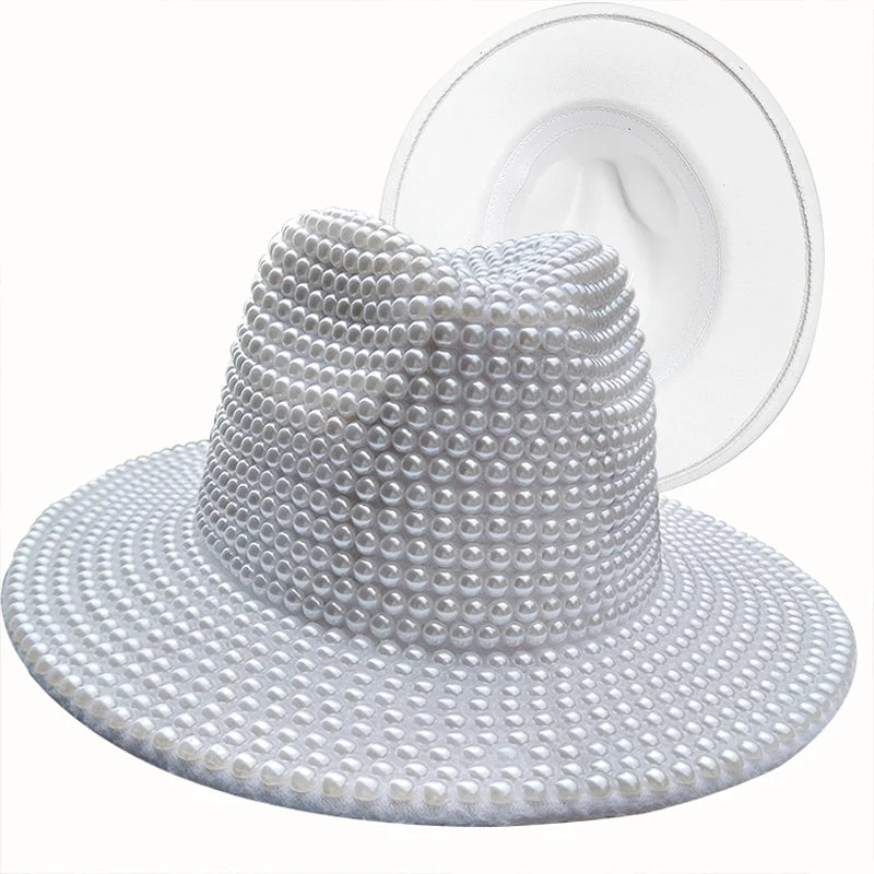 pearl white Cowboy Rhinestone Party Hat