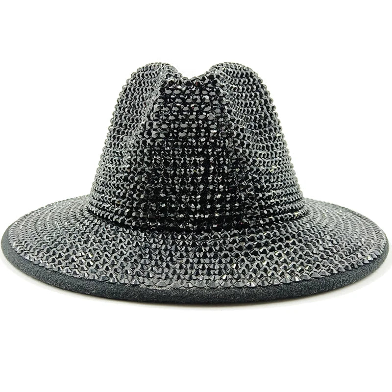 black Cowboy Rhinestone Party Hat