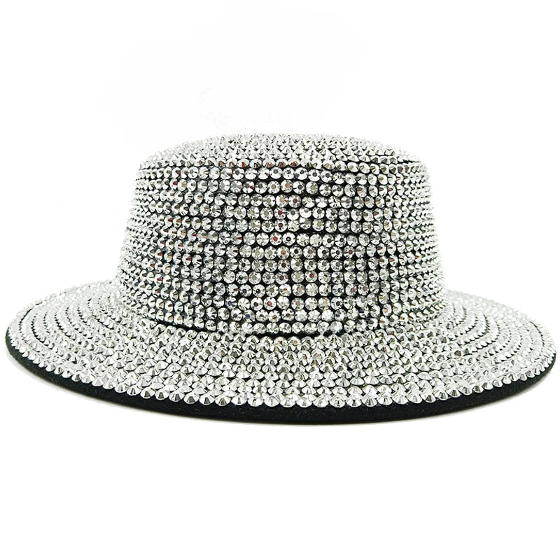 silver Cowboy Rhinestone Party Hat