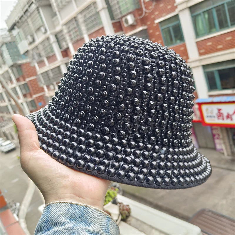 black Cowboy Rhinestone Party Hat