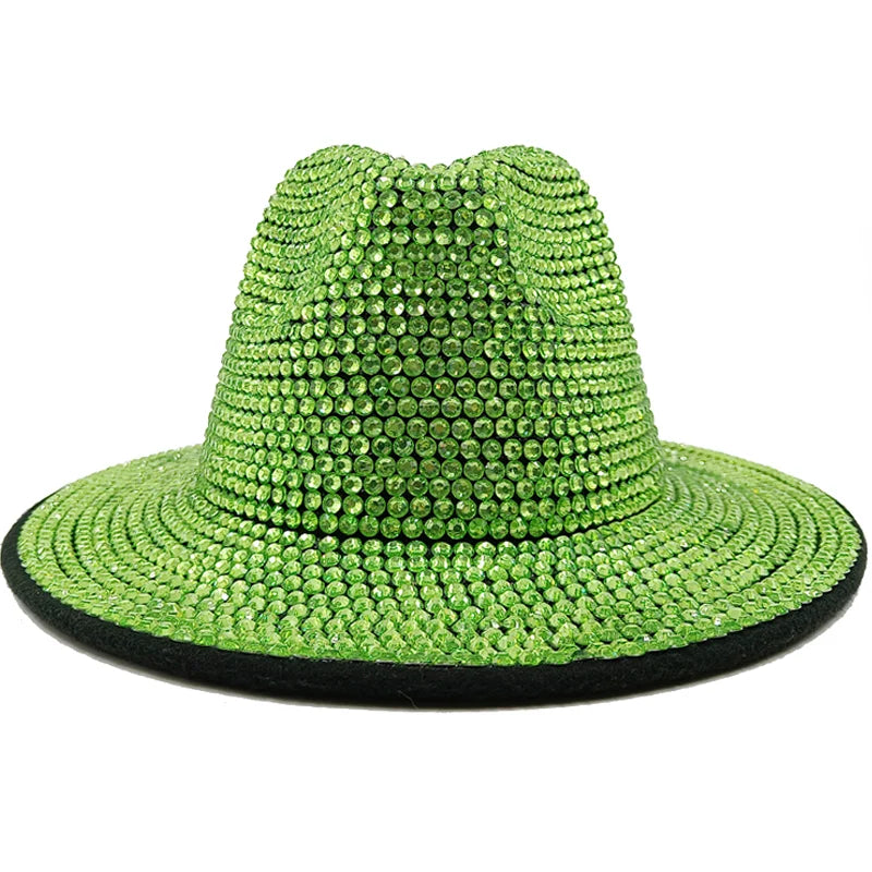 green Cowboy Rhinestone Party Hat