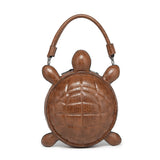 Brown Creative and Personalized Turtle Shaped Handbag