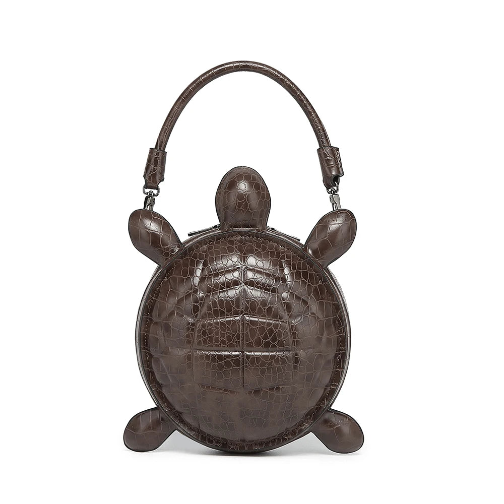 Brown Creative and Personalized Turtle Shaped Handbag