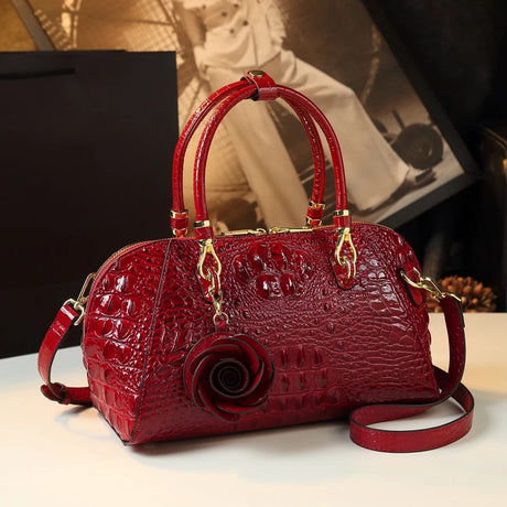 Red Genuine Leather Handbag