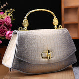 White Grey Crocodile Pattern Girly Handbag