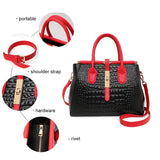 Crocodile Pattern Printed Women's Leather Bag