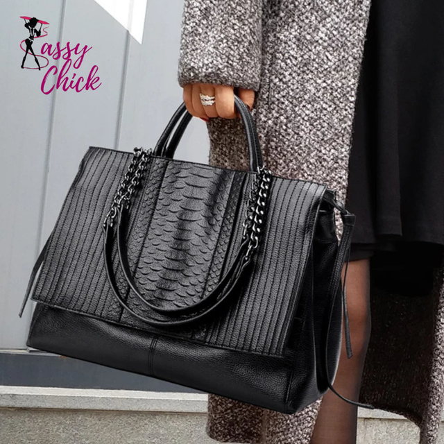 Crocodile Print Handbag Sassy Chick Logo