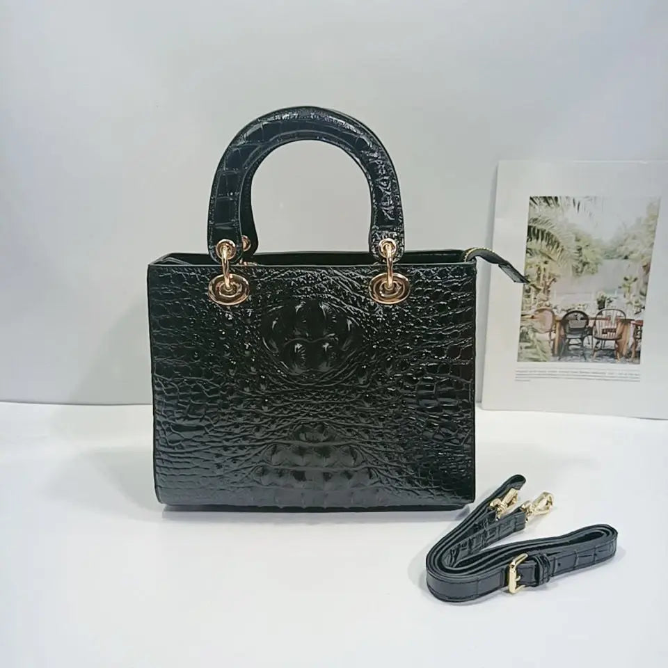 Crocodile Skin Leather Women's Handbag