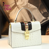 Crocodile Small Hard Square Portable Messenger Bags Sassy Chick Logo