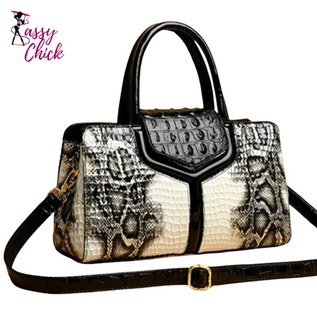 Crocodile pattern Shoulder Bag Sassy Chick Logo
