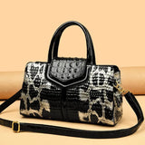 black Crocodile pattern Shoulder Bag