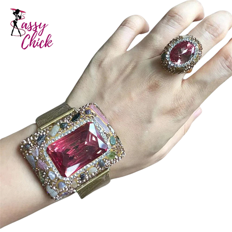 Crystal Bangle Rings Sets Jewelry Sassy Chick Logo