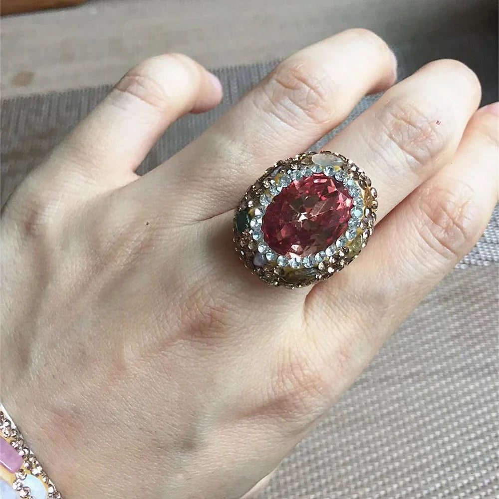 Crystal Bangle Rings Sets Jewelry