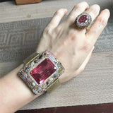 Crystal Bangle Rings Sets Jewelry