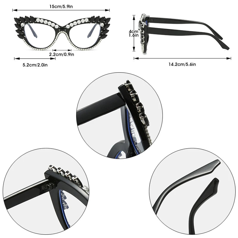 Crystal Cat Eye Anti-blue Light Eyewear