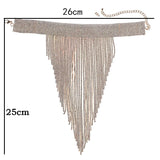 Size of Crystal Chain Tassel Long Necklace