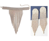 Gold Crystal Chain Tassel Long Necklace