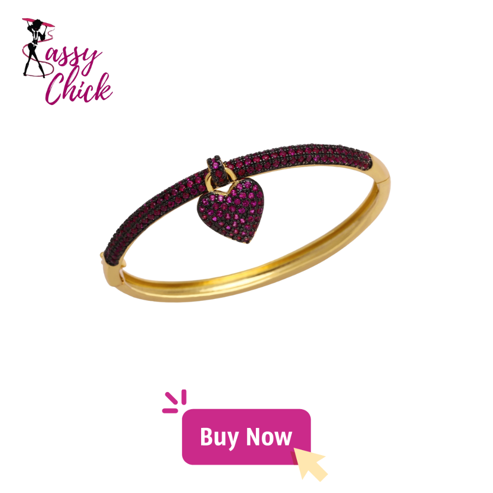 Crystal Fuchsia Heart Bracelet