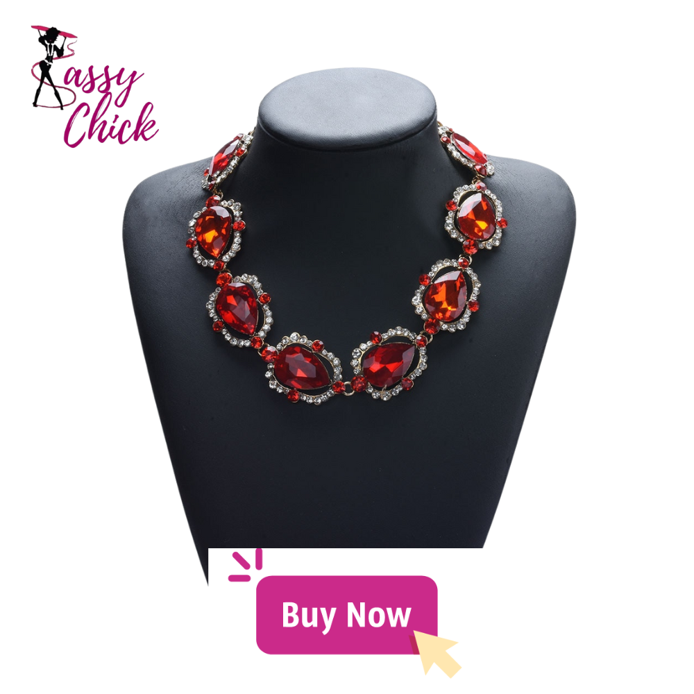 Crystal Gem Statement Choker Necklace