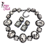 Crystal Glass Necklace Set Sassy Chick Logo