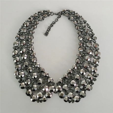 Crystal Multilayer Imitation Pearls Large Collar Choker Earring