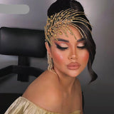 Elegant bridal headpiece with crystal rhinestones for wedding hair styling