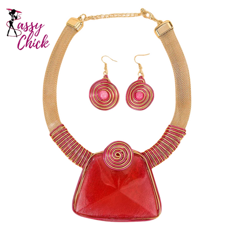 Crystal Rhinestone Lantern Chain Jewelry Set Sassy Chick Logo