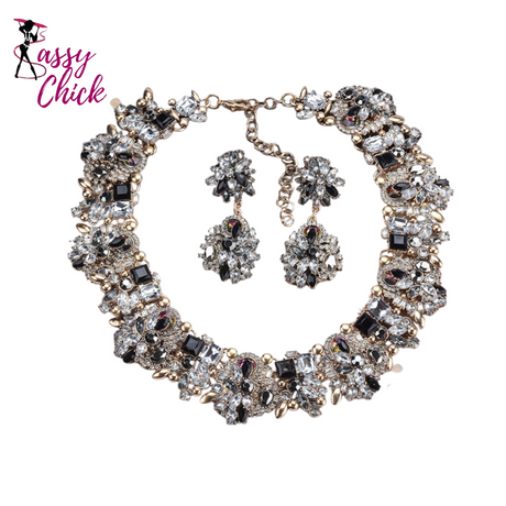 Crystal Rhinestone Necklace Sassy Chick Logo