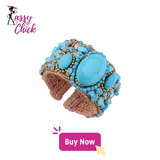 Crystals Wax-Rope Handicraft Cuff Bracelet