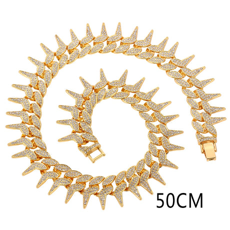 Gold Cuban Hip Hop Rivet Gothic Spiked Charm Jewelry