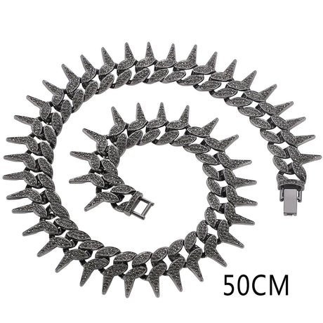 Black Cuban Hip Hop Rivet Gothic Spiked Charm Jewelry