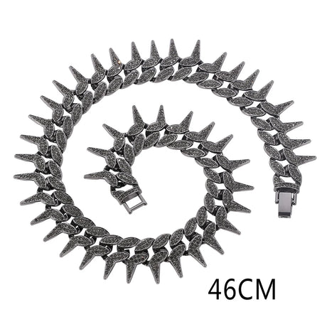 black Cuban Hip Hop Rivet Gothic Spiked Charm Jewelry