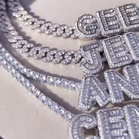 Cubic Zirconia Custom Name Necklace